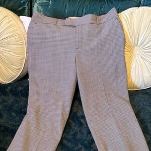Banana Republic blue and black plaid wool Martin fit lined suit pants